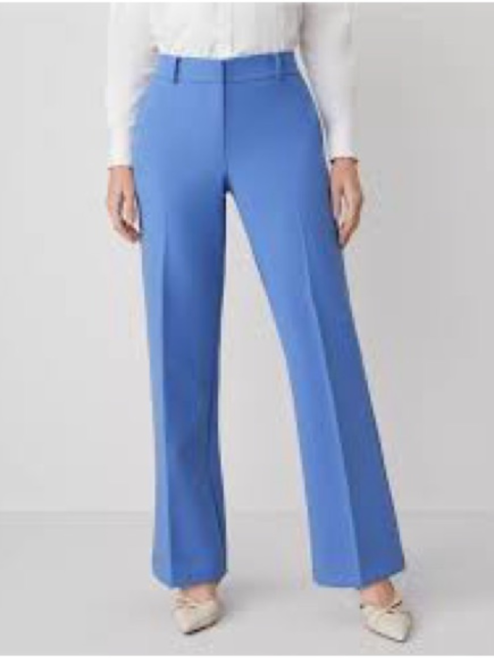 Ann Taylor Light Blue Wide-Leg Dress Pants